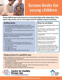Screen limits for young children