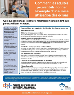 Comment les adultes peuvent-ils donner l’exemple d’une saine utilisation des écrans
