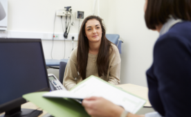 Teen girl doctor office